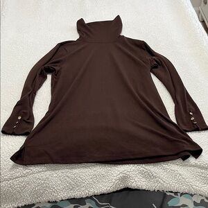 Denim&Co Brown Turtleneck Sweater